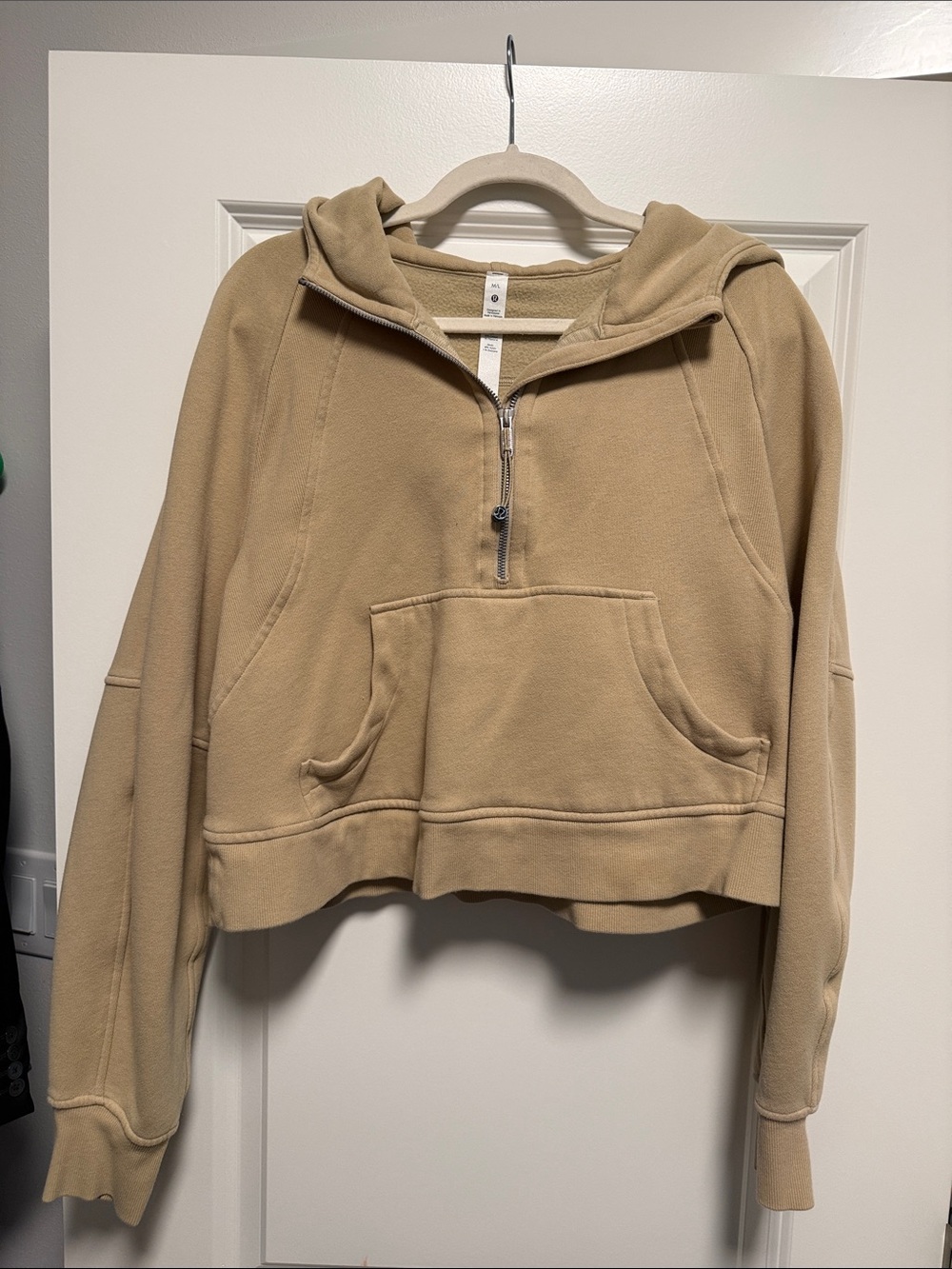 lululemon athletica Cropped Half-Zip Hoodie - Tan/Sand